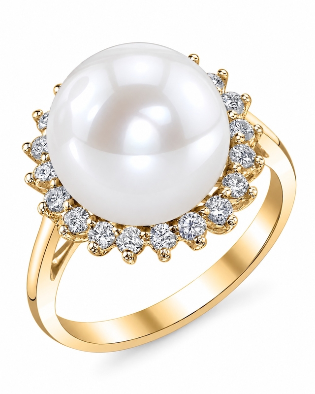 Freshwater Pearl & Diamond Sage Ring