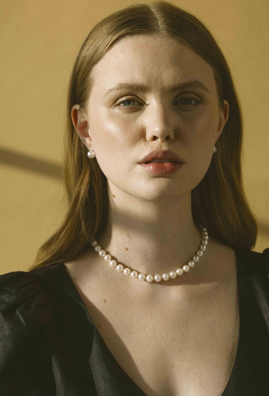 8.0-8.5mm Japanese Akoya White Pearl Necklace- AAA Quality - Secondary Image