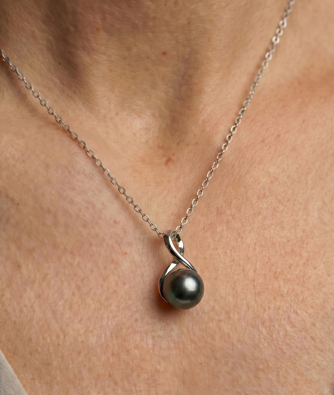Tahitian South Sea Pearl Infinity Pendant - Secondary Image