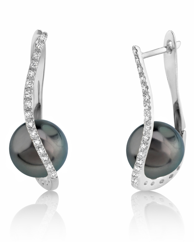 Tahitian South Sea Pearl & Diamond Eliza Earrings