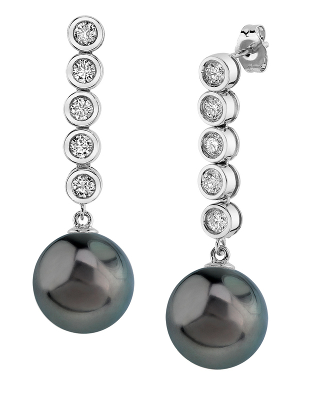 Tahitian South Sea Pearl & Diamond Cascade Earrings
