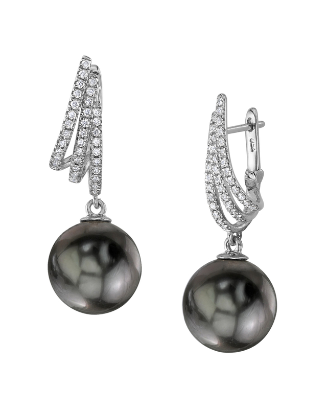 Tahitian South Sea Pearl & Diamond Liv Earrings