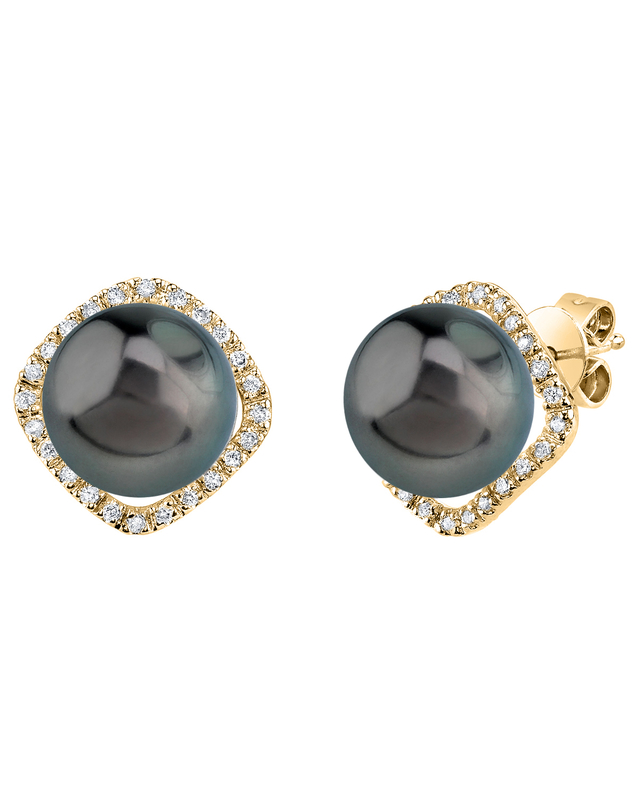 Tahitian South Sea Pearl &amp; Diamond Ella Earrings