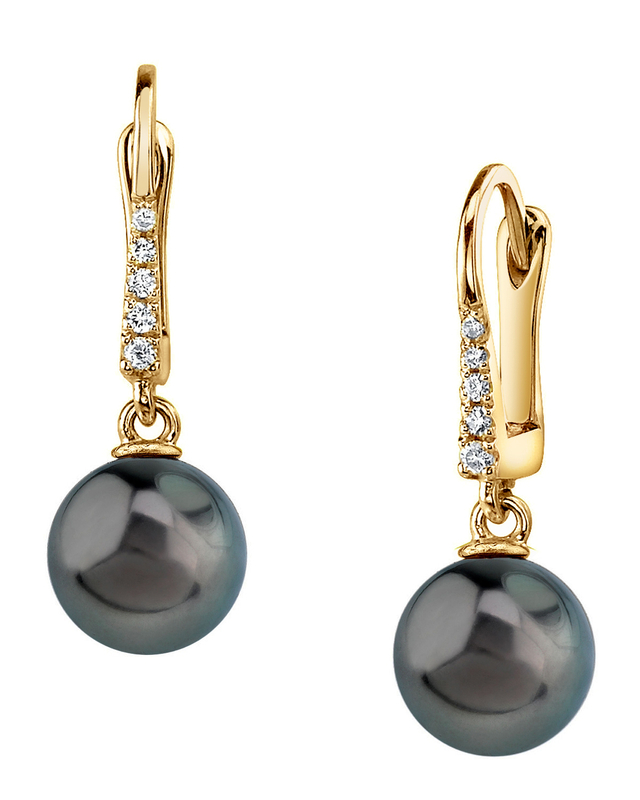 Tahitian South Sea Pearl & Diamond Susan Earrings