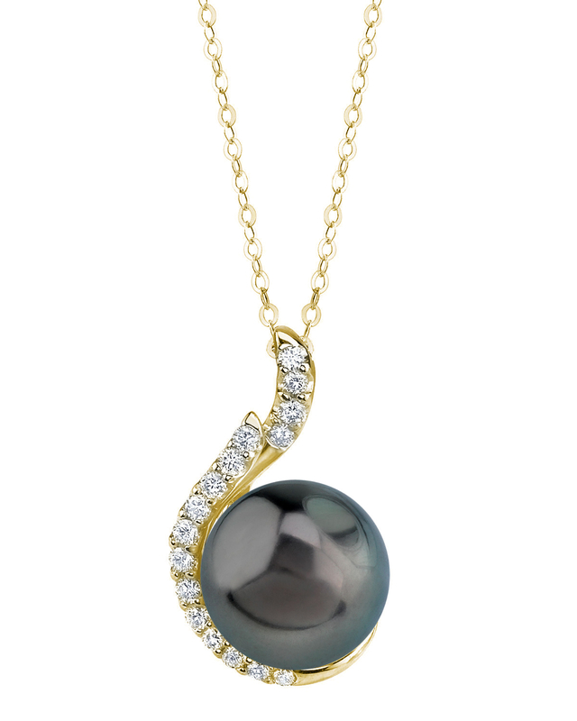 Tahitian South Sea Pearl & Diamond Rebecca Pendant - Secondary Image