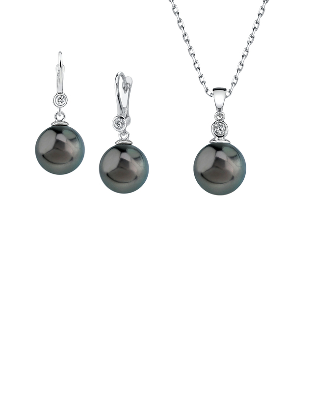 Tahitian South Sea Pearl & Diamond Michelle Jewelry Set