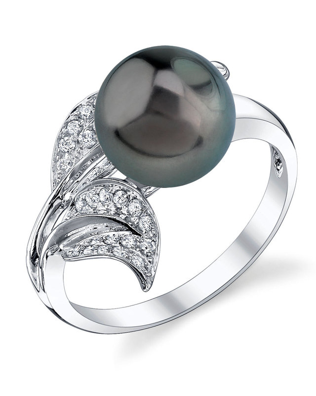 Tahitian South Sea Pearl Diamond Eva Ring