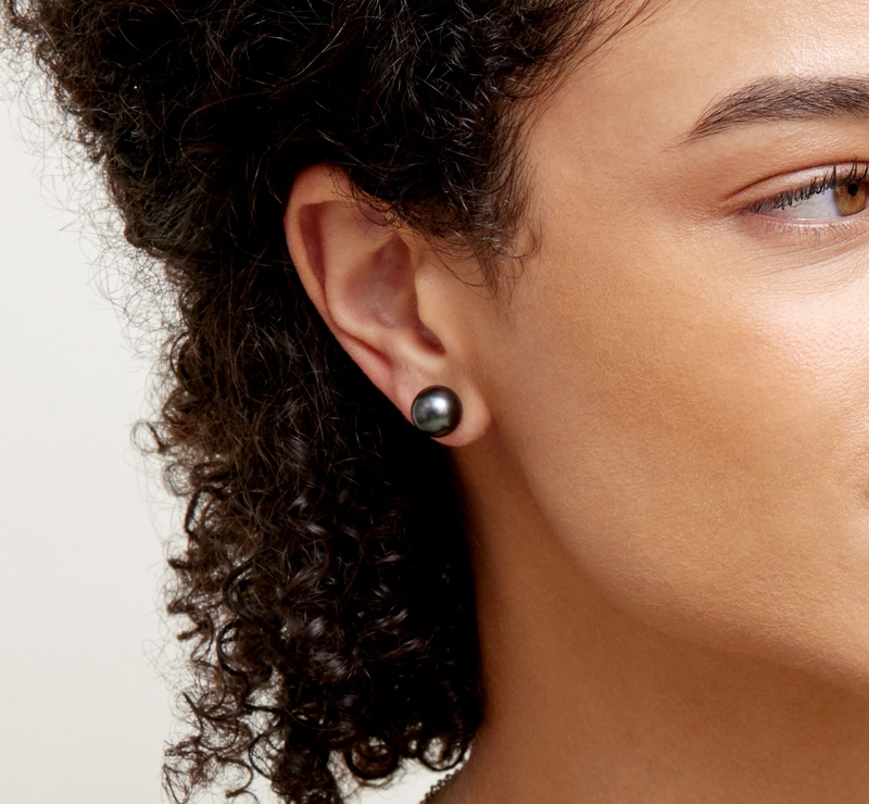 Earrings black best sale pearl