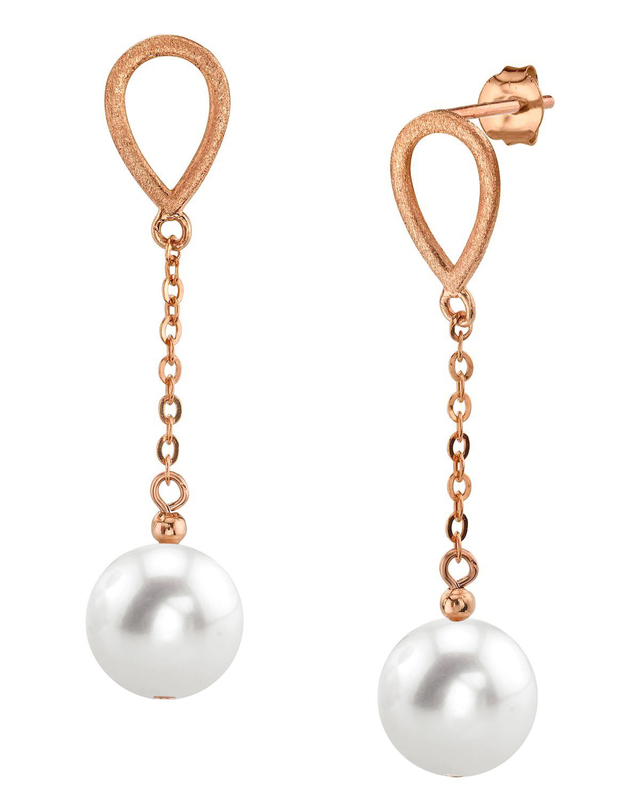 14K Gold Freshwater Pearl Vera Tincup Earrings - Third Image