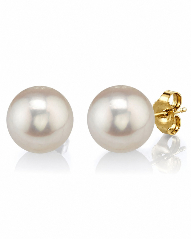 11mm White Freshwater Round Pearl Stud Earrings