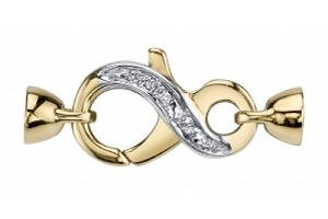 Diamond Infinity Clasp  14K Yellow Gold