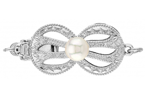 Pearl Swirl Clasp  14K White Gold