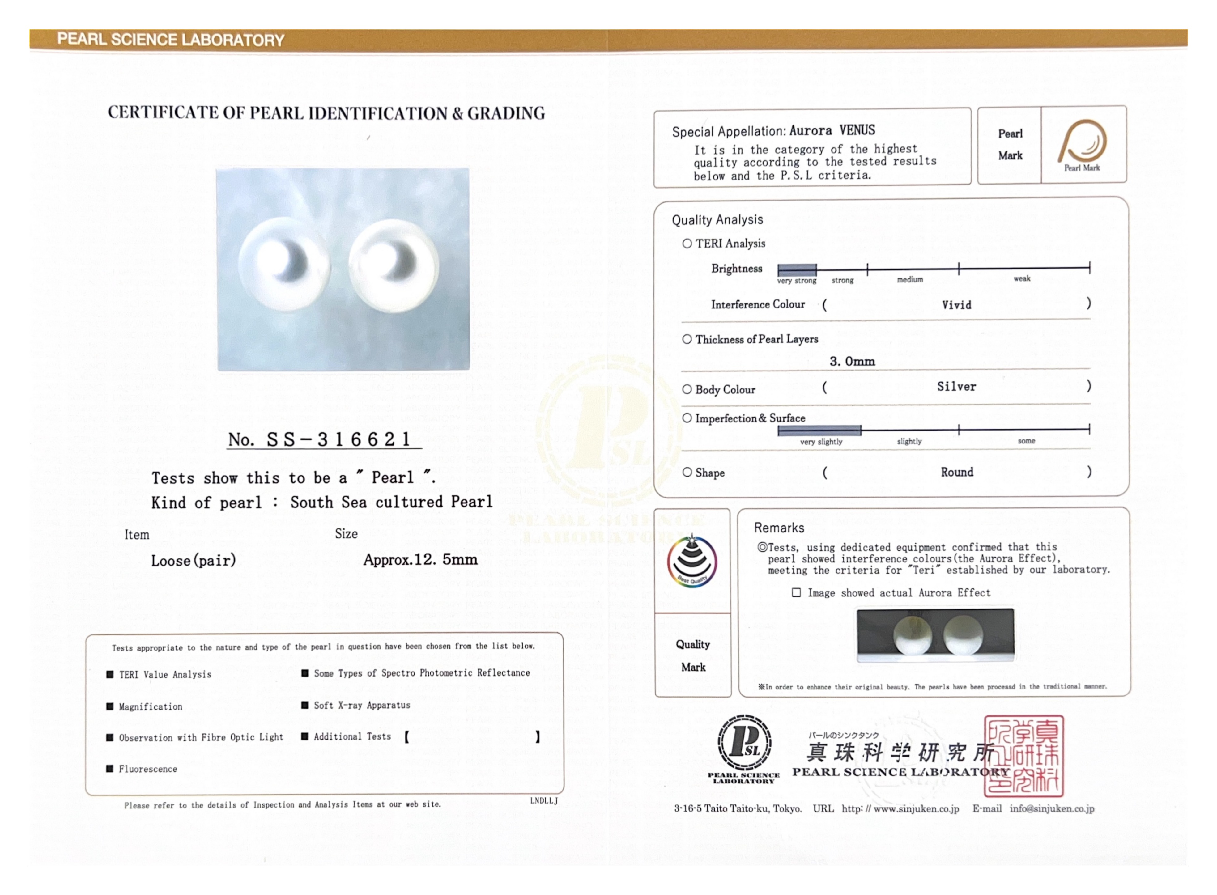 12mm Aurora Venus White South Sea Loose Pair - Model Image