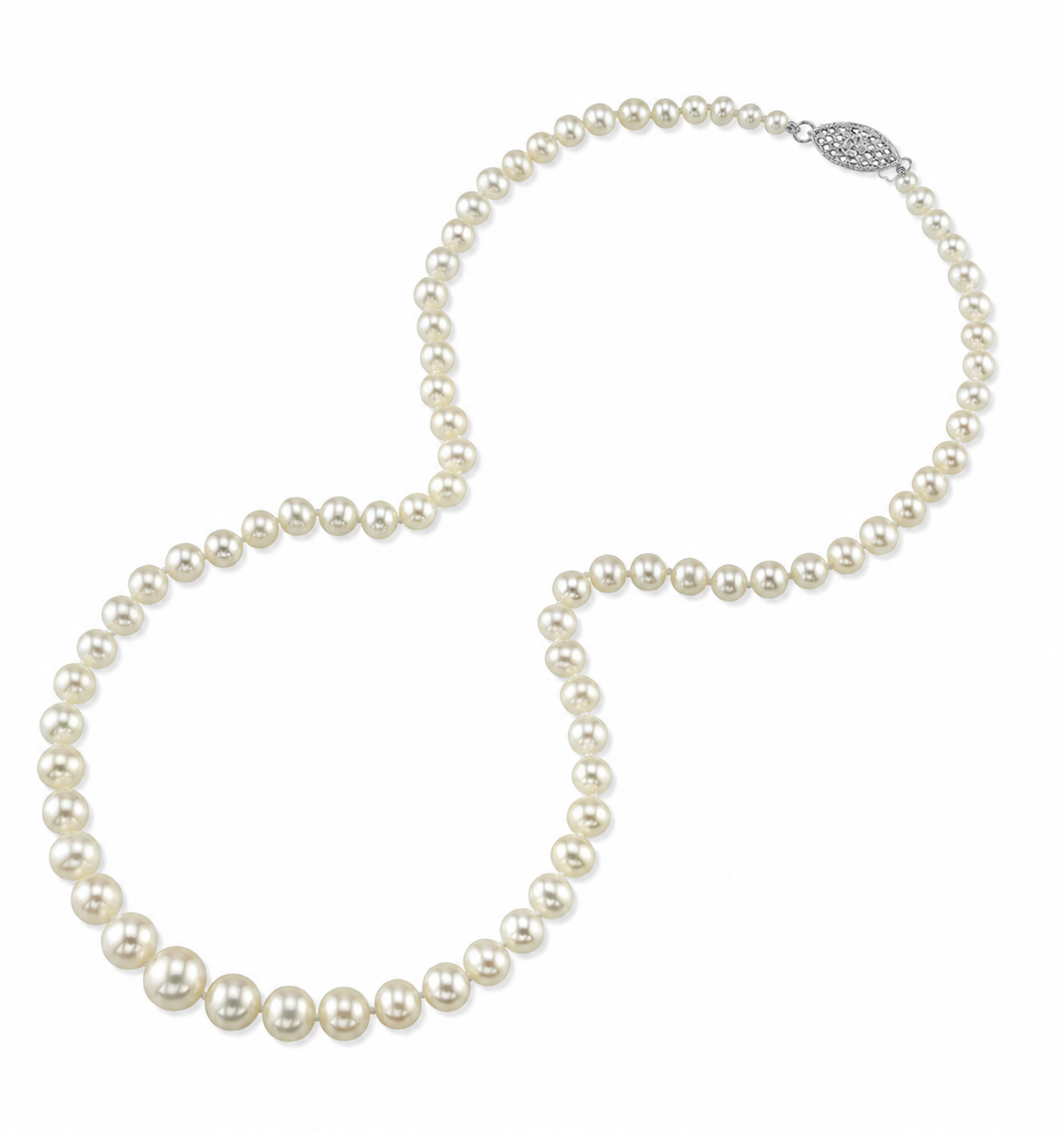 4.0-8.0mm White Freshwater Graduated Pearl Necklace