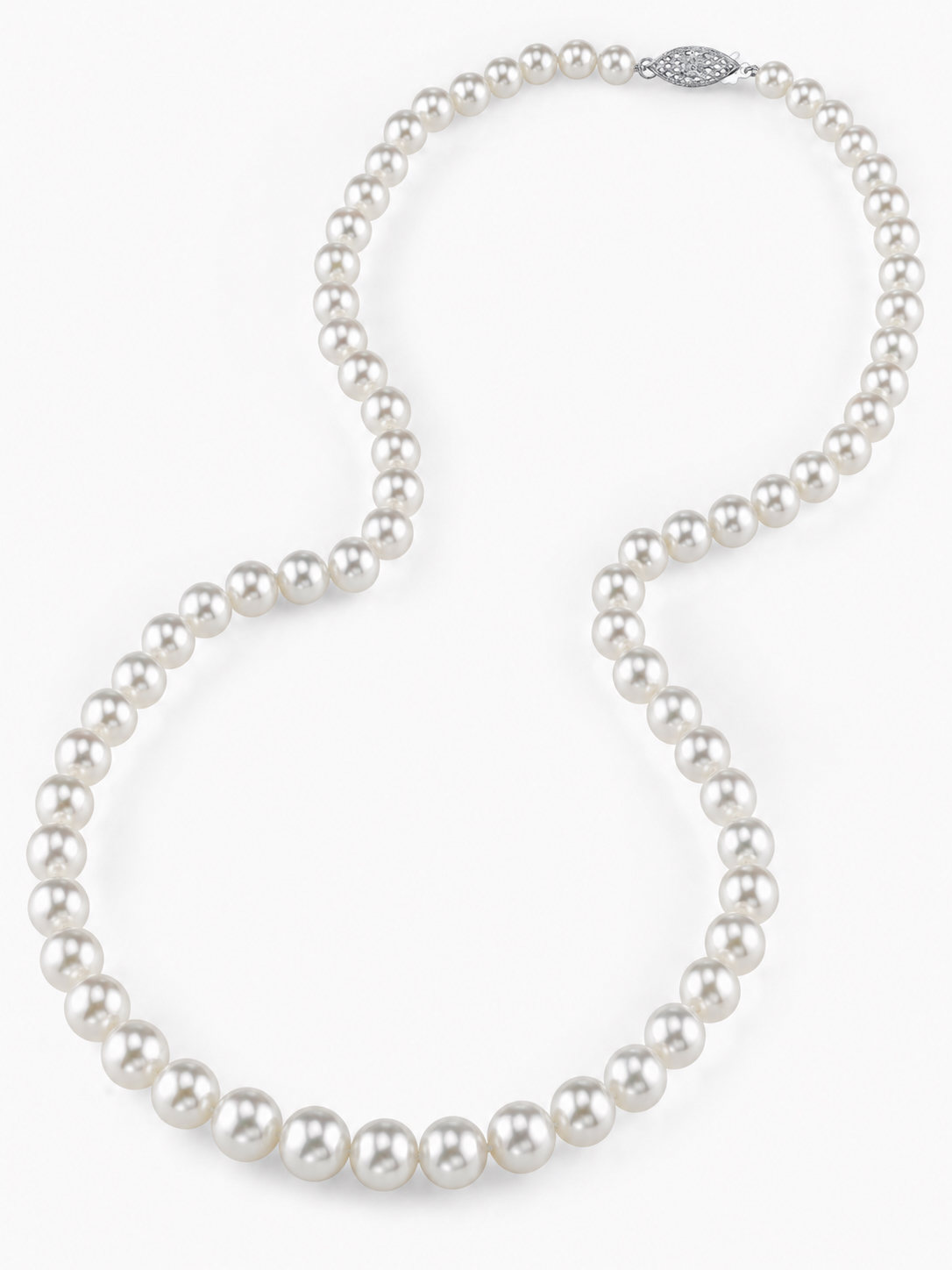 6.5-7.0mm Japanese Akoya White Choker Length Pearl Necklace - AAA Quality