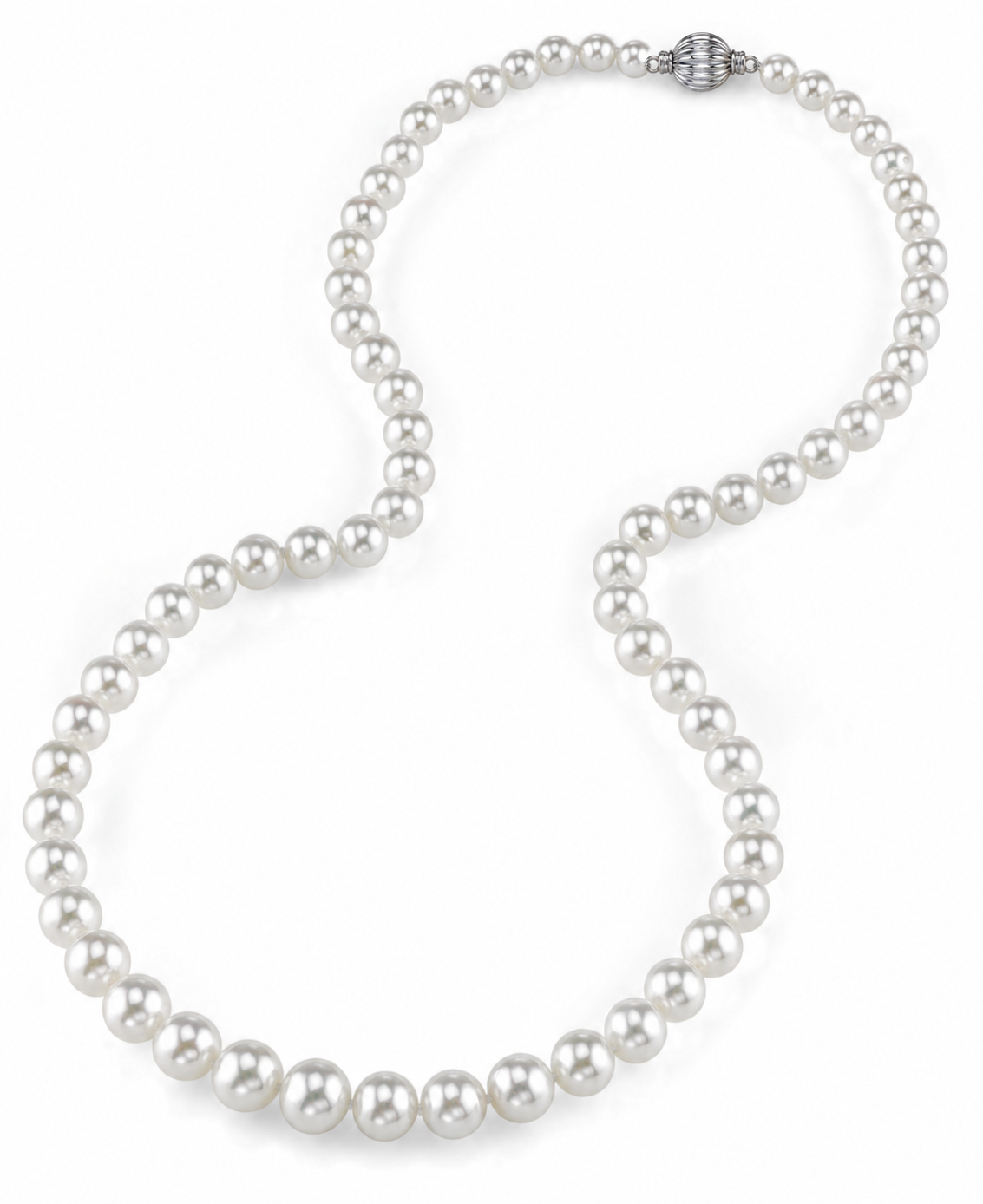 6.0-8.0mm Hanadama Graduated Akoya White Pearl Necklace