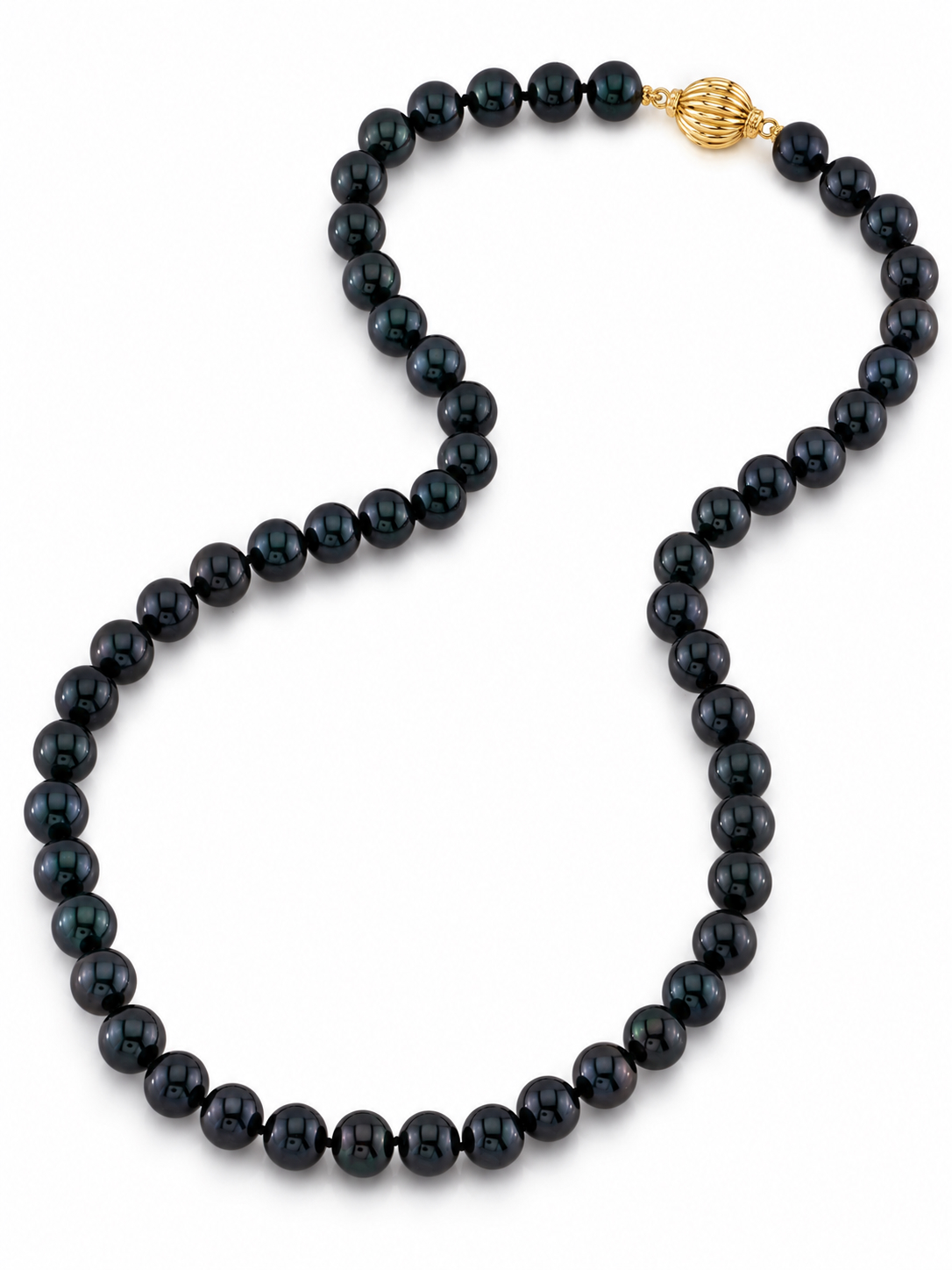 7.5-8.0mm Japanese Akoya Black Pearl Necklace - AA+ Quality - Third Image