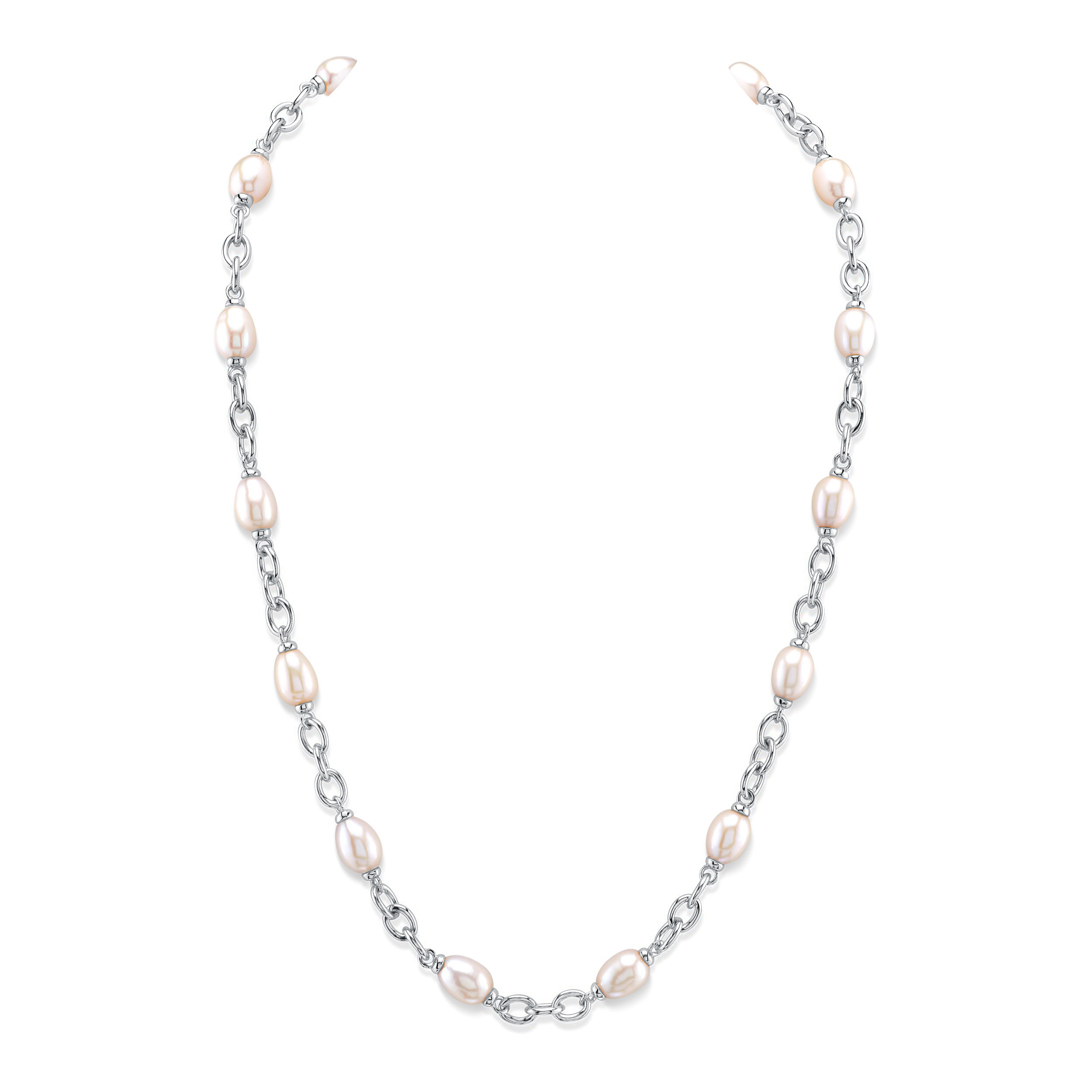 White Freshwater Baroque Pearl Miren Necklace