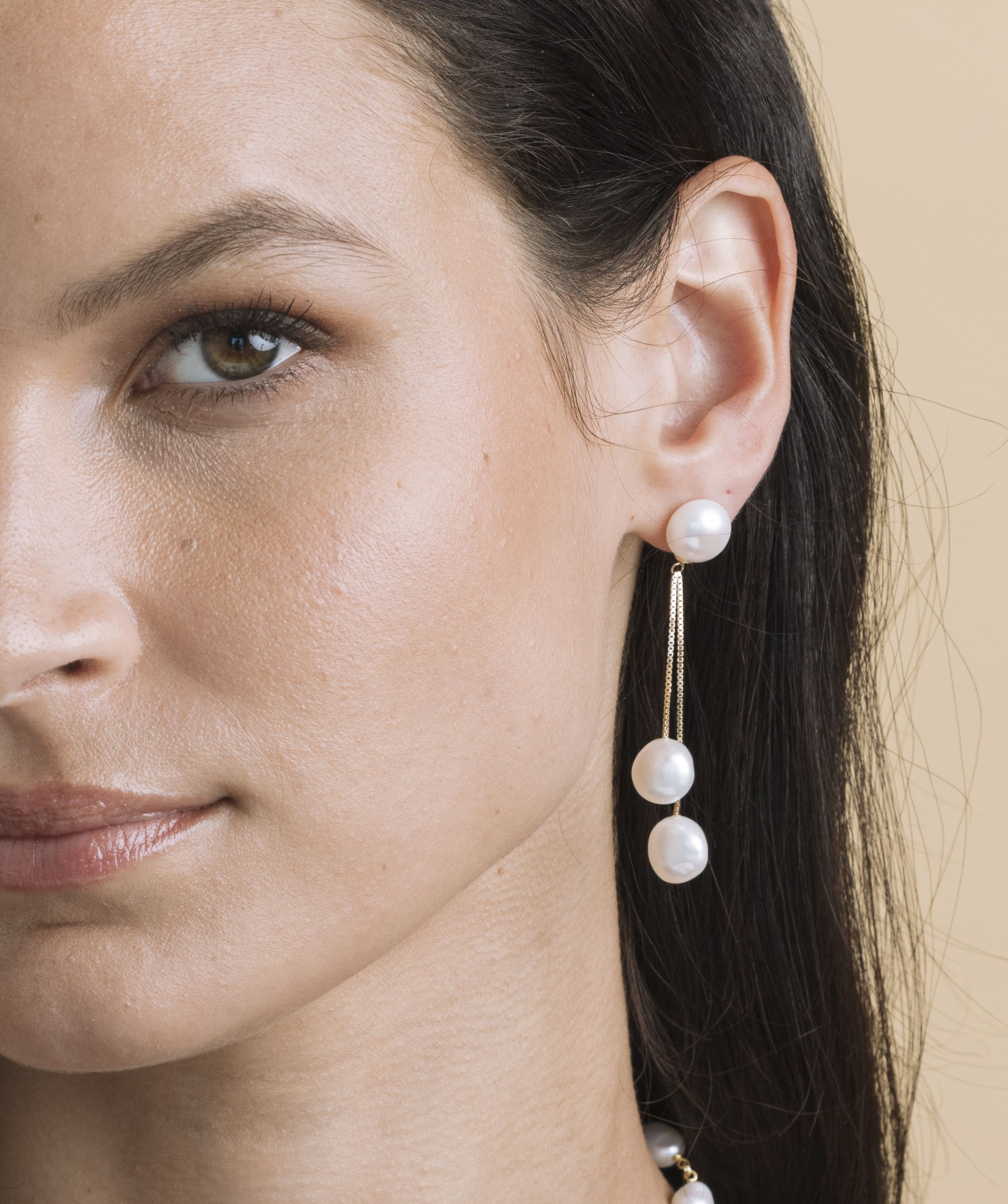 White Freshwater Pearl Emmy Earrings