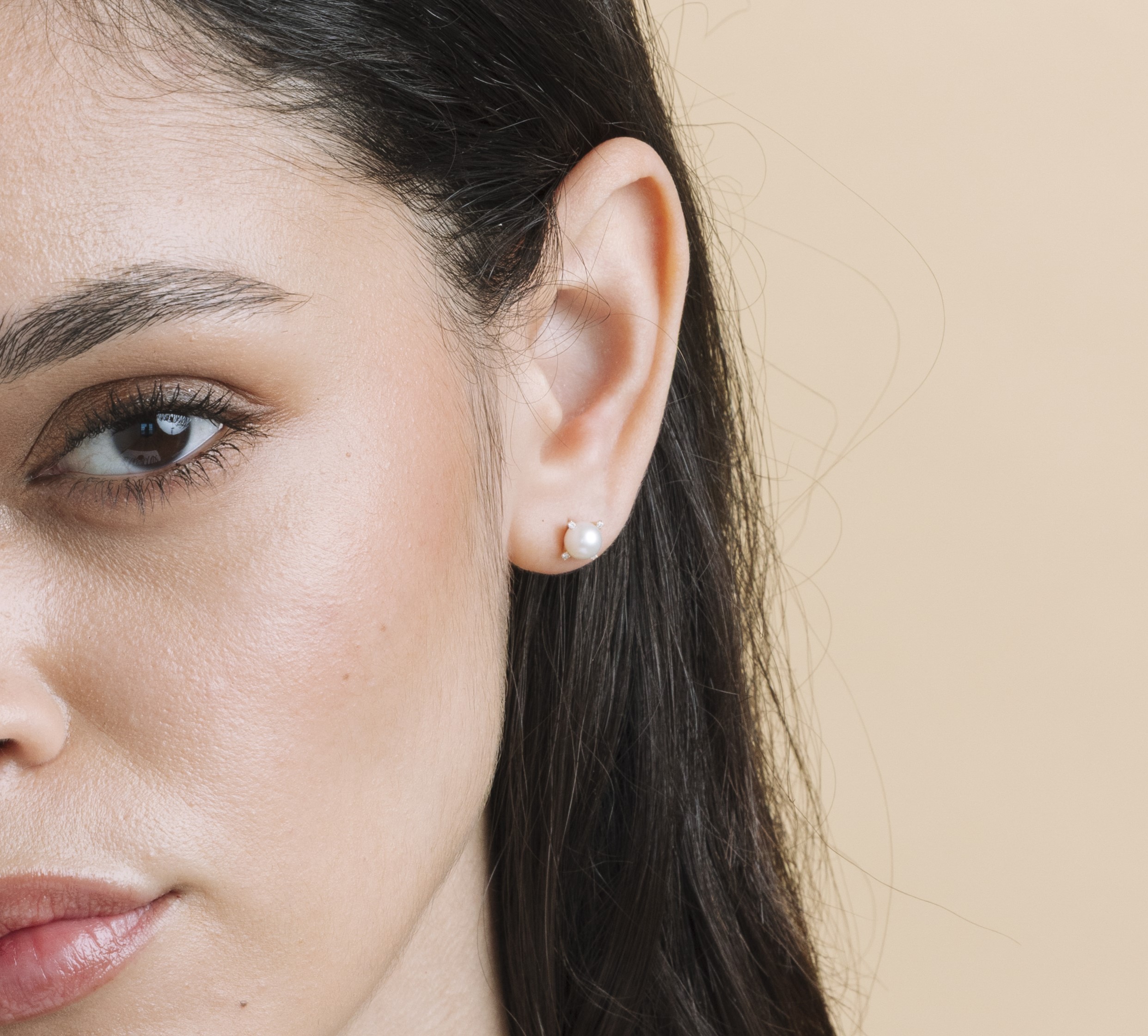 14K Gold Freshwater Pearl & Diamond Lolla Earrings