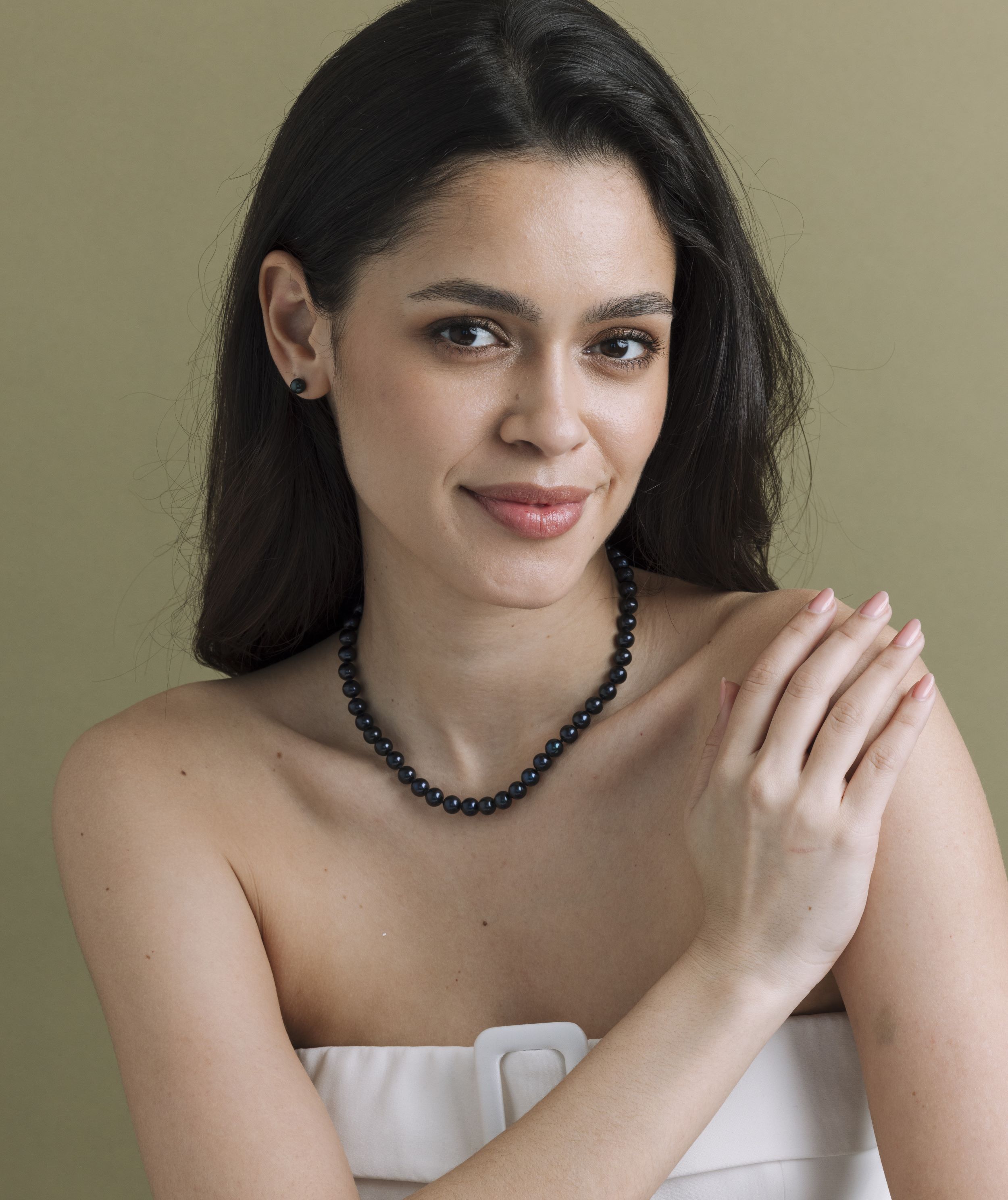 7.5-8.0mm Black Freshwater Pearl Necklace - AAA Quality