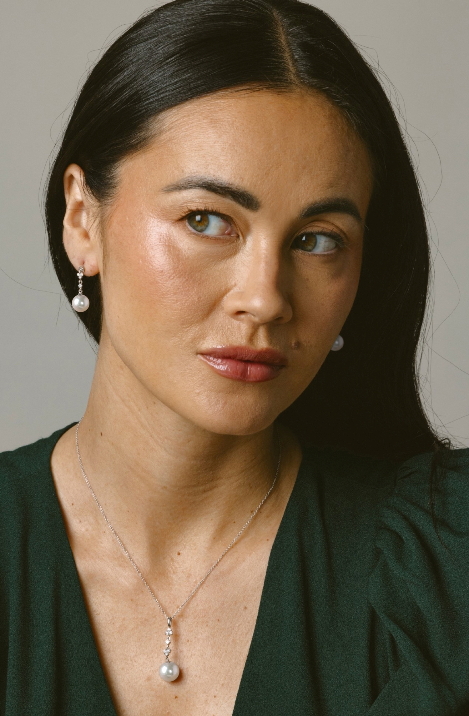 White South Sea Pearl & Lab Grown Diamond Georgia Pendant