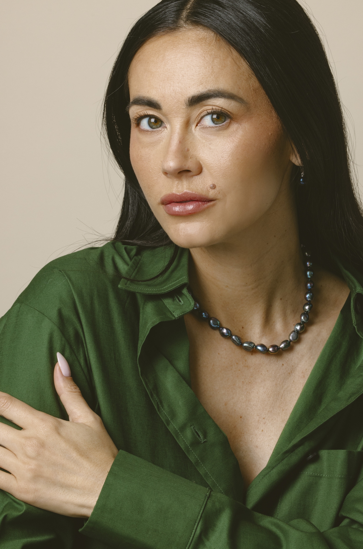 9-10mm Black Freshwater Baroque Pearl Necklace - Secondary Image