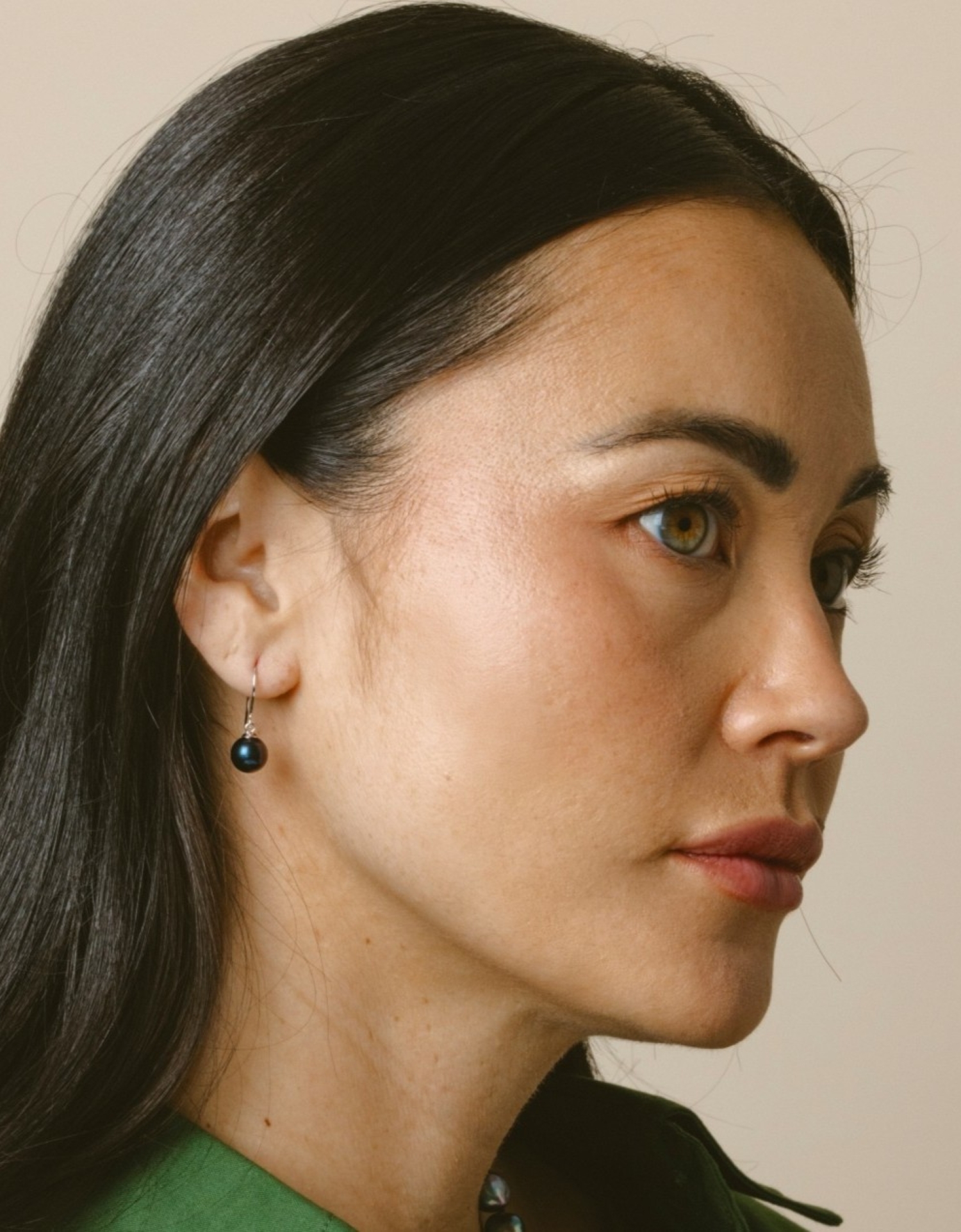 Black Freshwater Pearl Linda Dangling Earrings