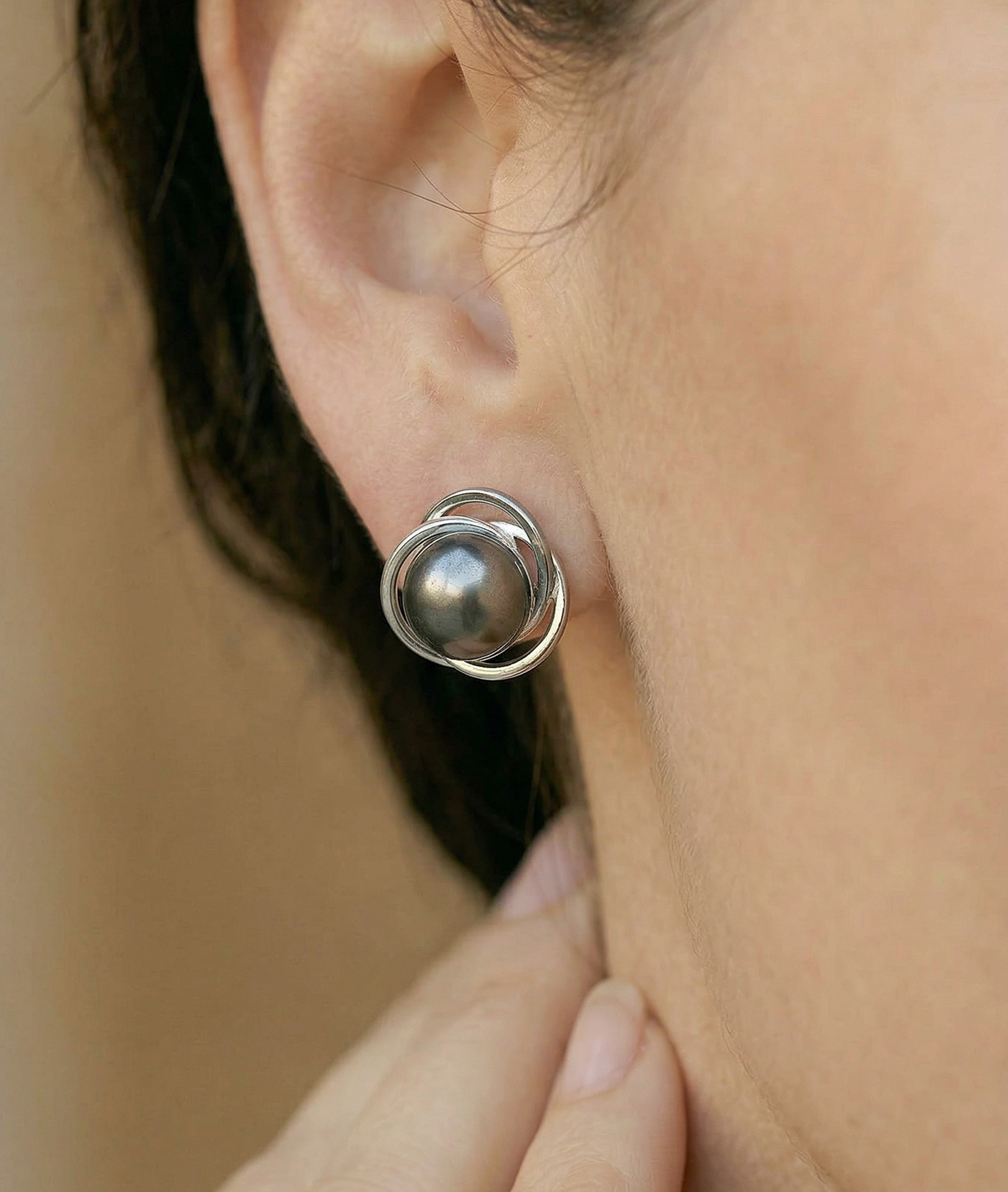 Tahitian South Sea Pearl Lexi Earrings - Secondary Image