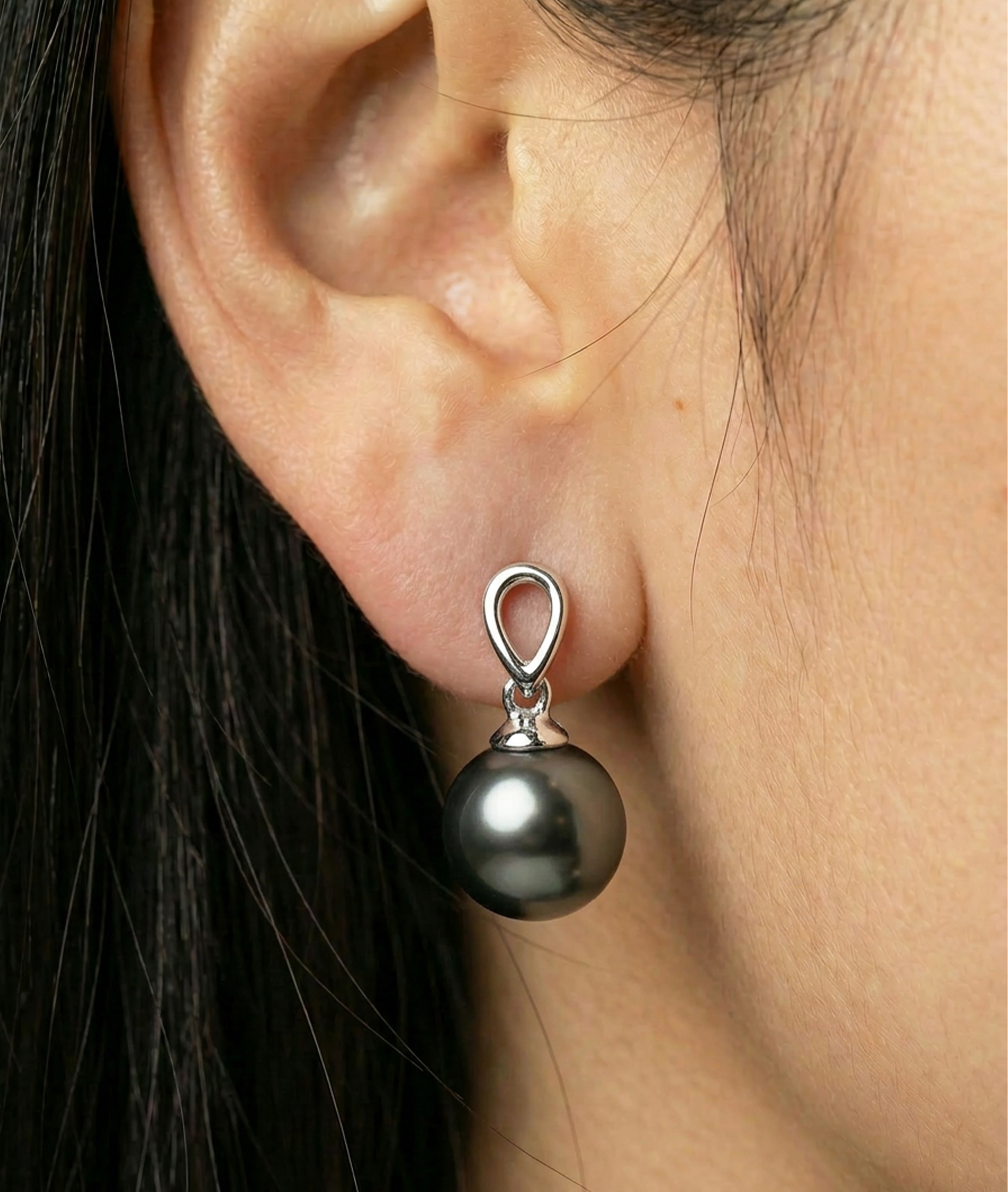 Tahitian South Sea Pearl Sherry Earrings - Secondary Image